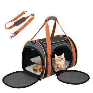 Cat Carrier dog cage ，Windows 4 Open Doors for Small Medium Cats Dogs Puppies